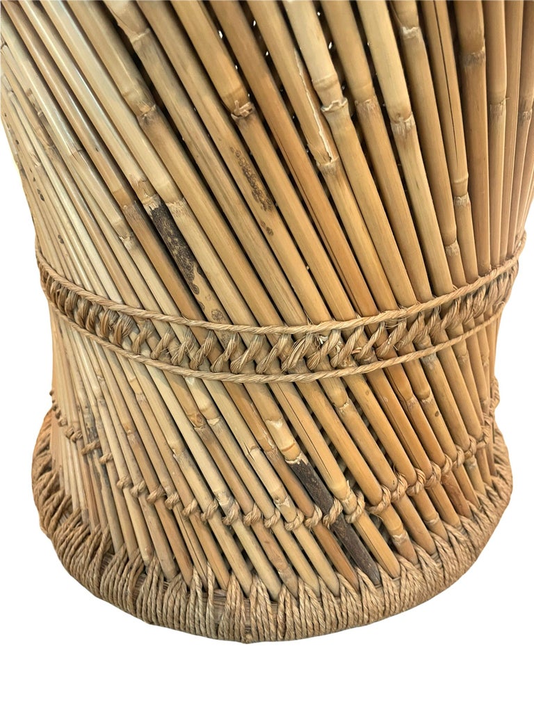 Rattan and Rope Stool For Sale at 1stDibs