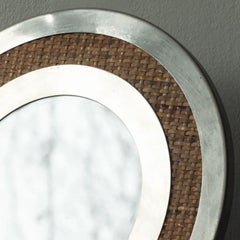 Portafoto da tavolo in rattan e acciaio inossidabile