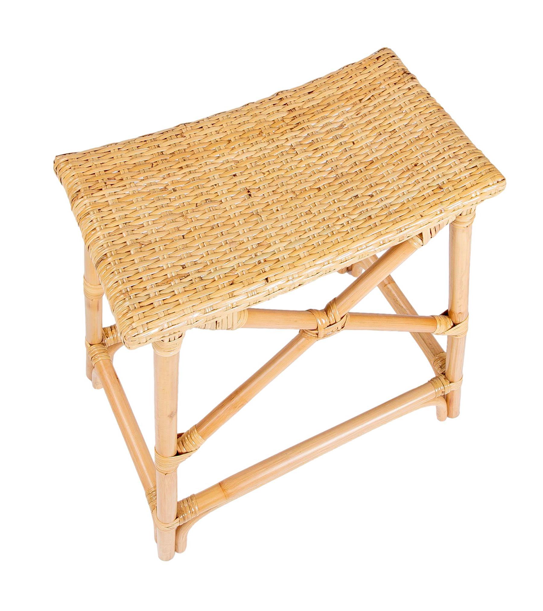  Rattan and Wicker Bar Stool with Interlaced Seat 3