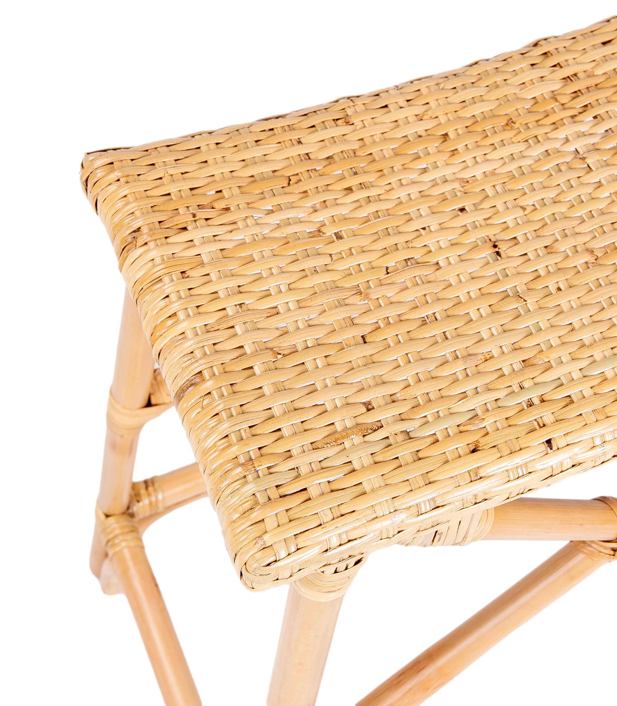  Rattan and Wicker Bar Stool with Interlaced Seat 4