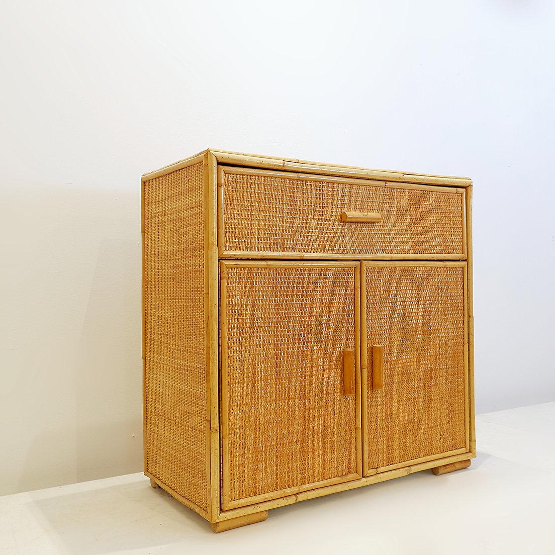 Armadio in rattan e vimini - Anni '60 in vendita 5