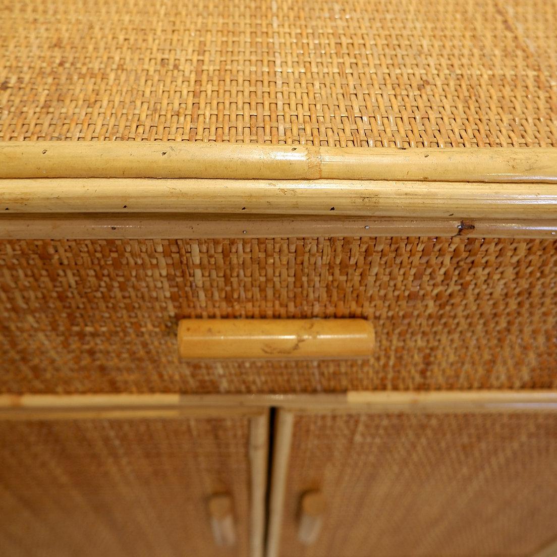 Vimini Armadio in rattan e vimini - Anni '60 in vendita