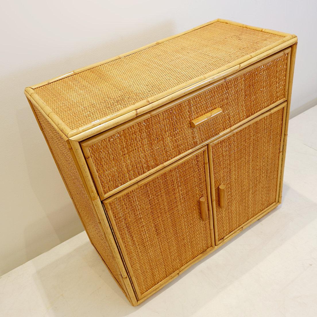 Armadio in rattan e vimini - Anni '60 in vendita 1