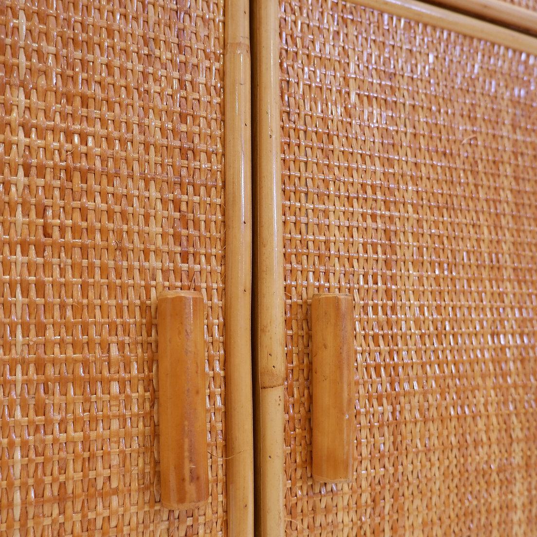 Armadio in rattan e vimini - Anni '60 in vendita 2