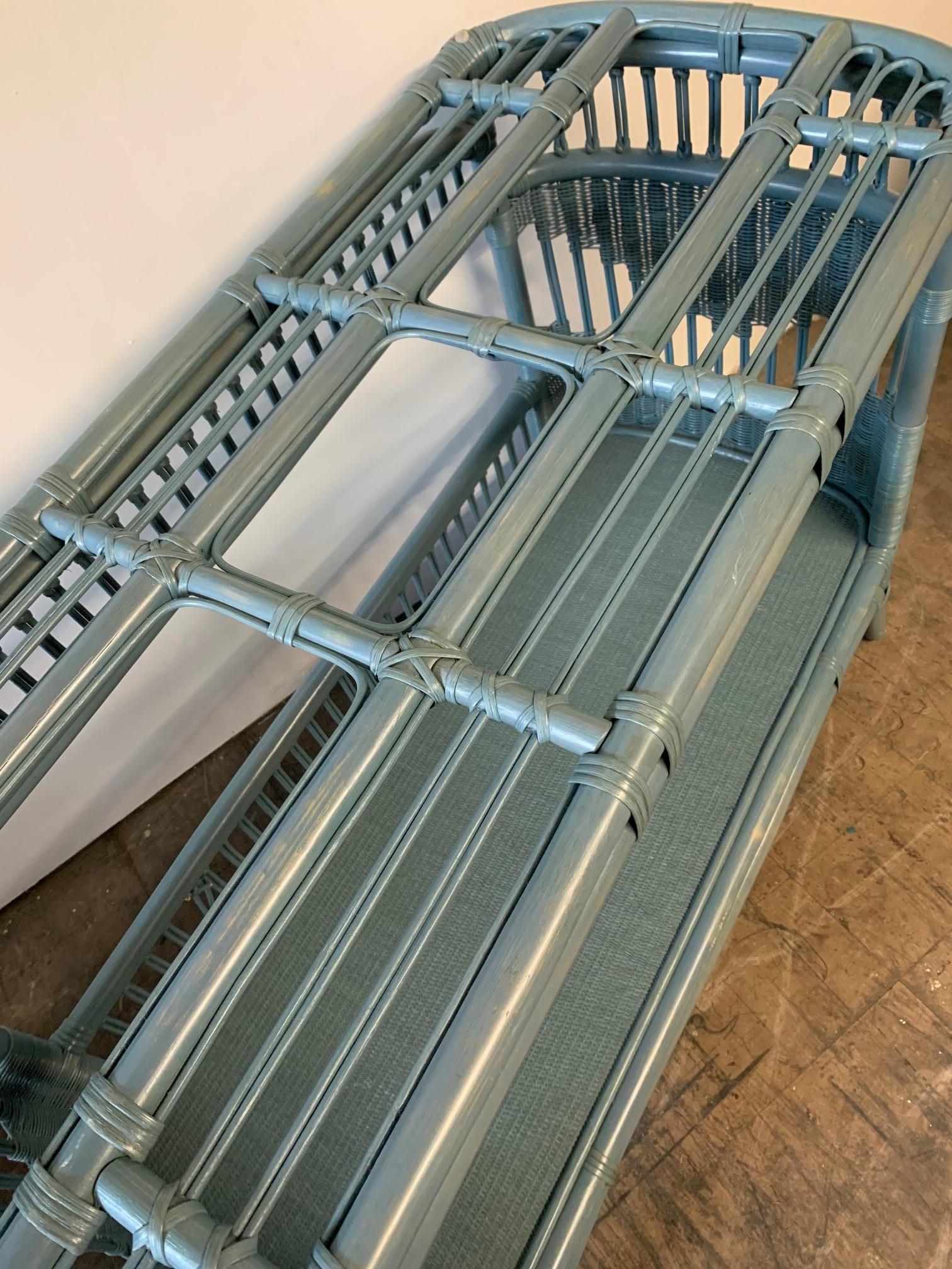 Rattan and Wicker Console Table and Mirror 1