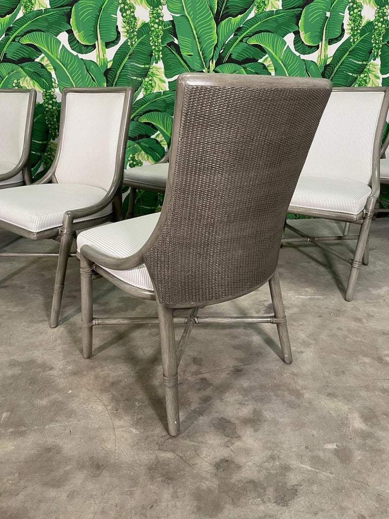 Rattan Passage Dining Chairs by Laura Kirar for McGuire, Set of 6 In Good Condition In Jacksonville, FL