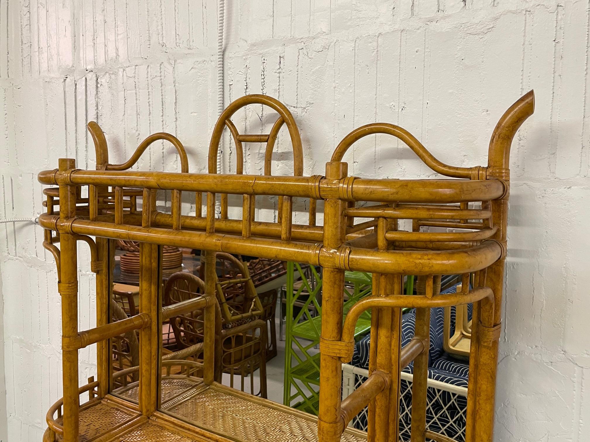Organic Modern Rattan and Wicker Étagère by Maitland Smith