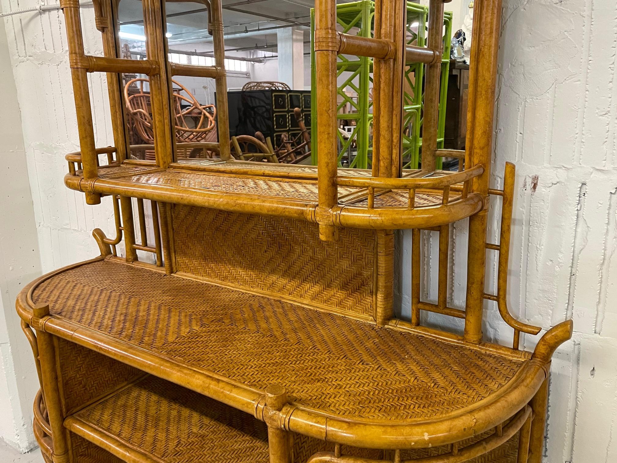 American Rattan and Wicker Étagère by Maitland Smith