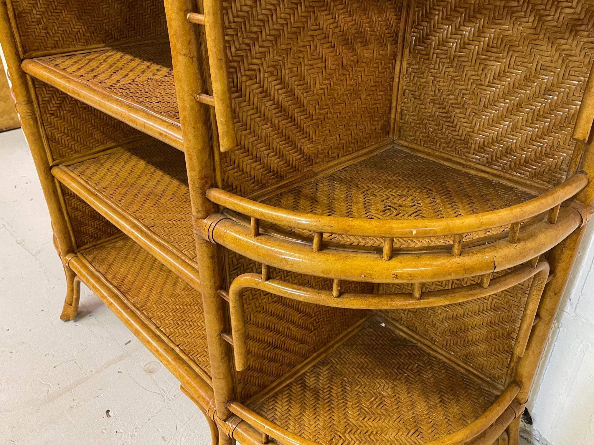 Rattan and Wicker Étagère by Maitland Smith 1
