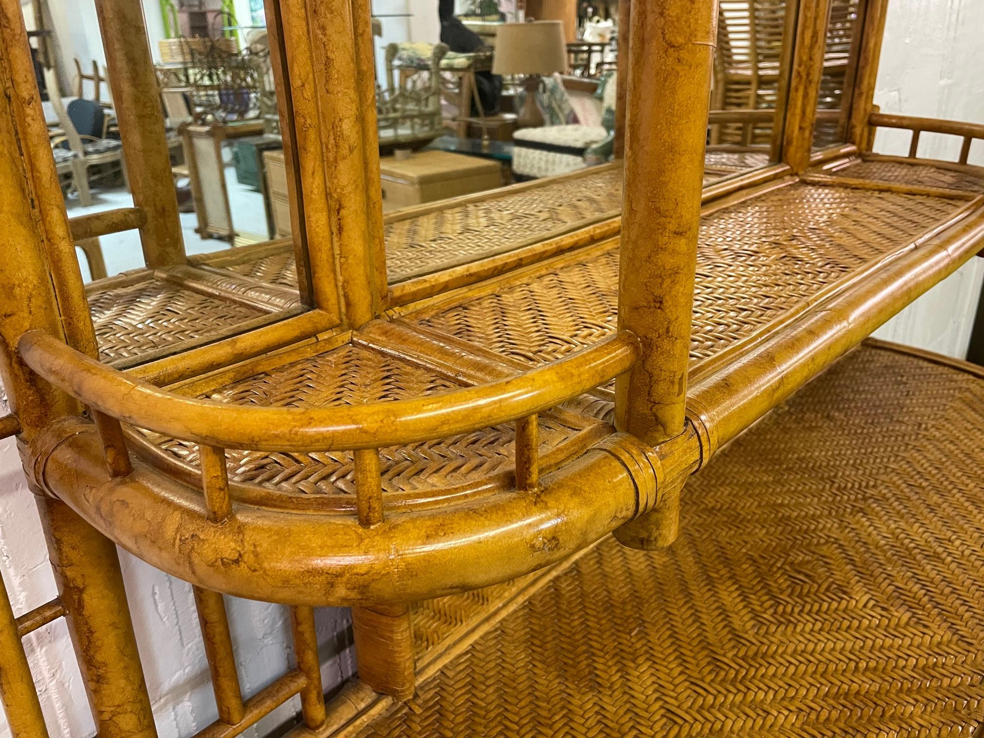 Rattan and Wicker Étagère by Maitland Smith 2
