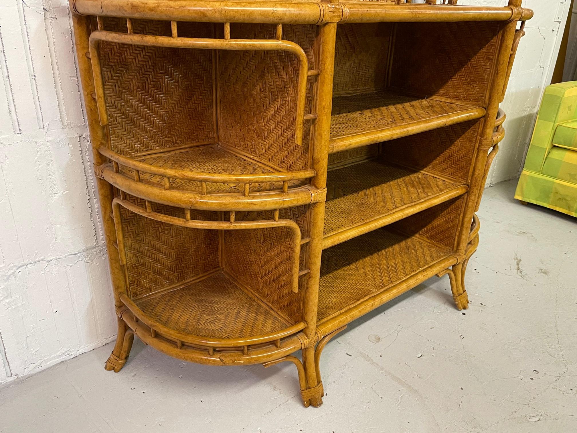 Rattan and Wicker Étagère by Maitland Smith 3