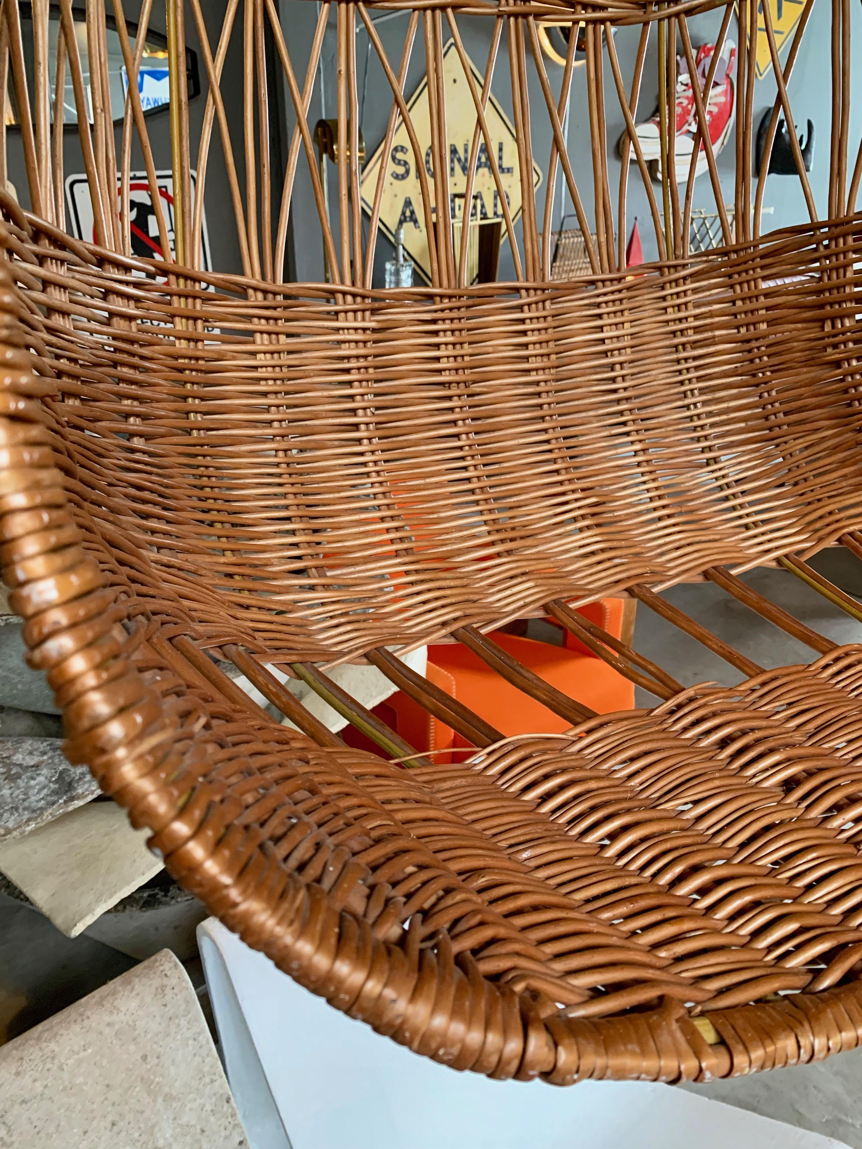 Late 20th Century Rattan and Wicker Hanging Chairs