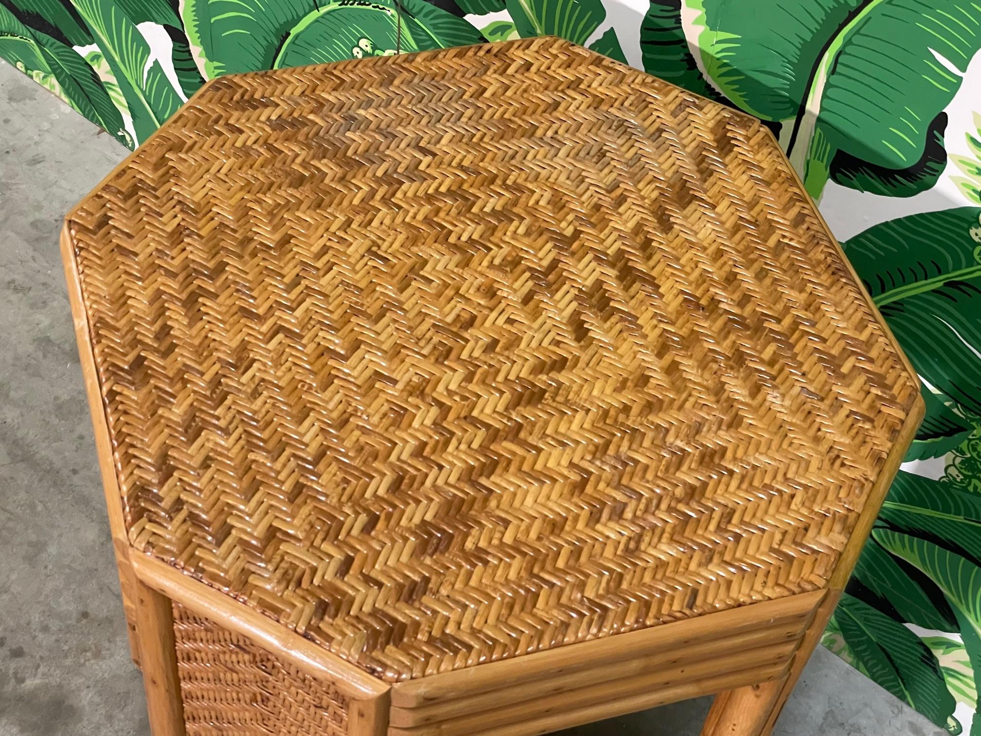 Rattan and Wicker Organic Modern Dining Table Base In Good Condition For Sale In Jacksonville, FL