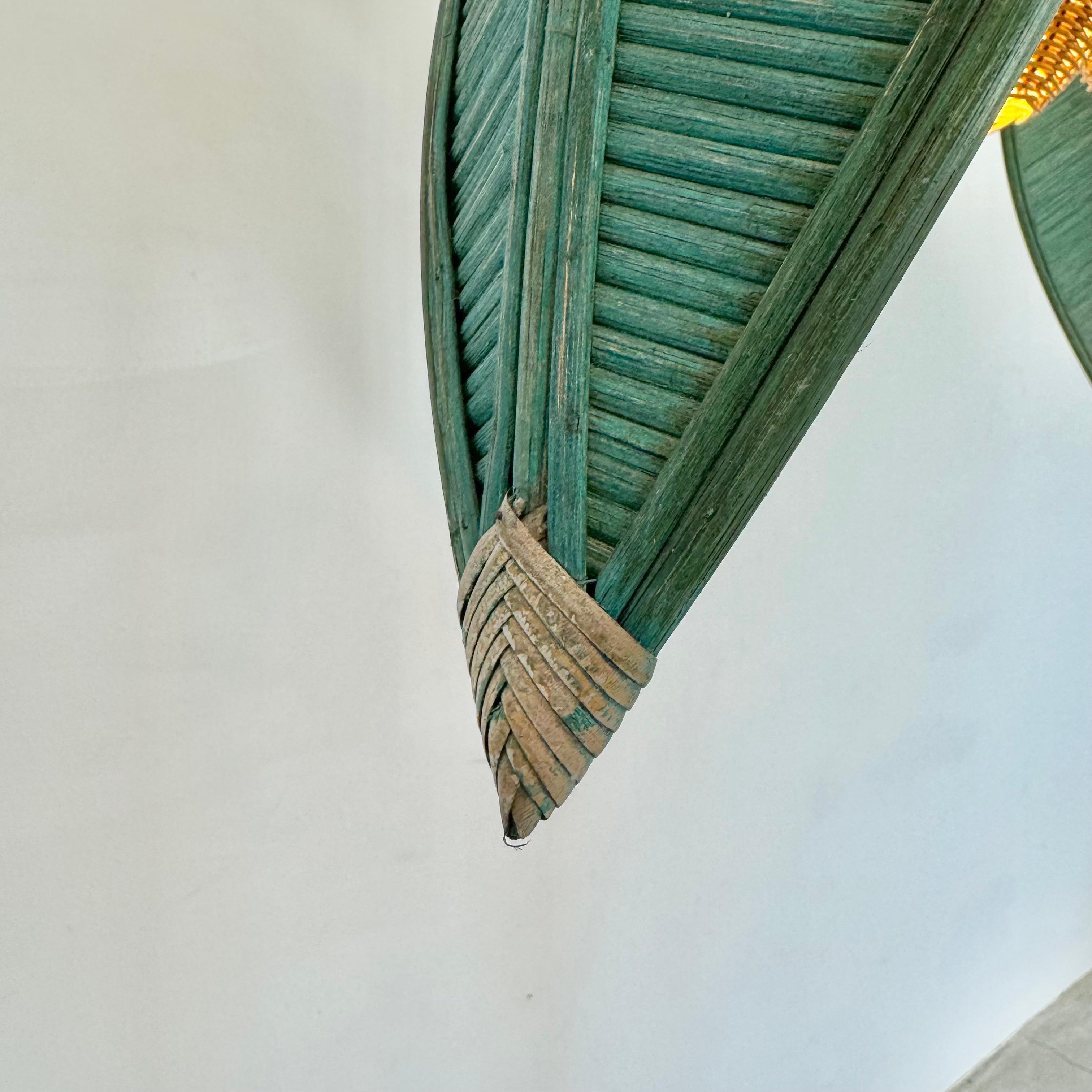 Lampada da terra a forma di palma in rattan e vimini, anni '70 Stati Uniti in vendita 12