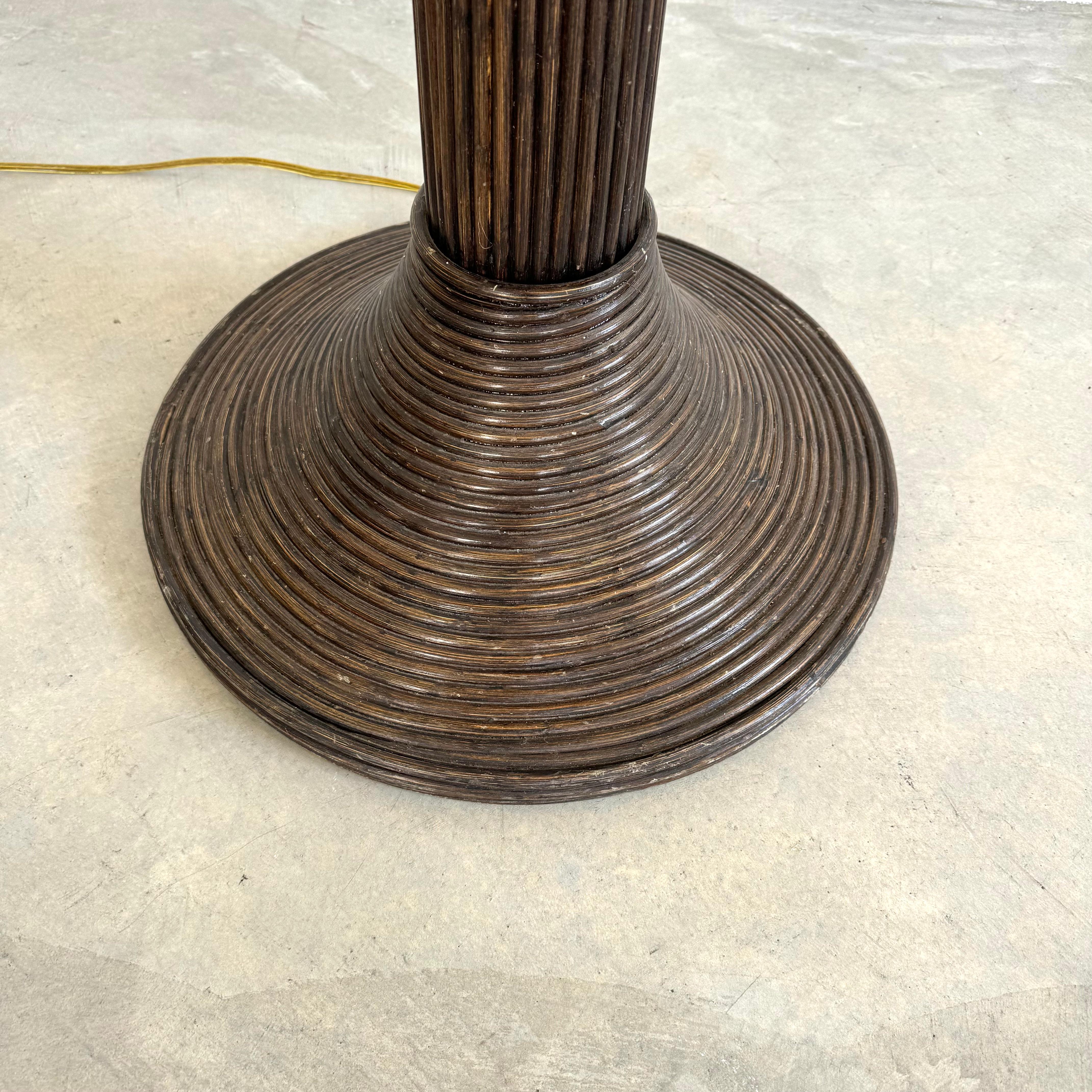 Rattan and Wicker Palm Tree Floor Lamp, 1970s United States 1