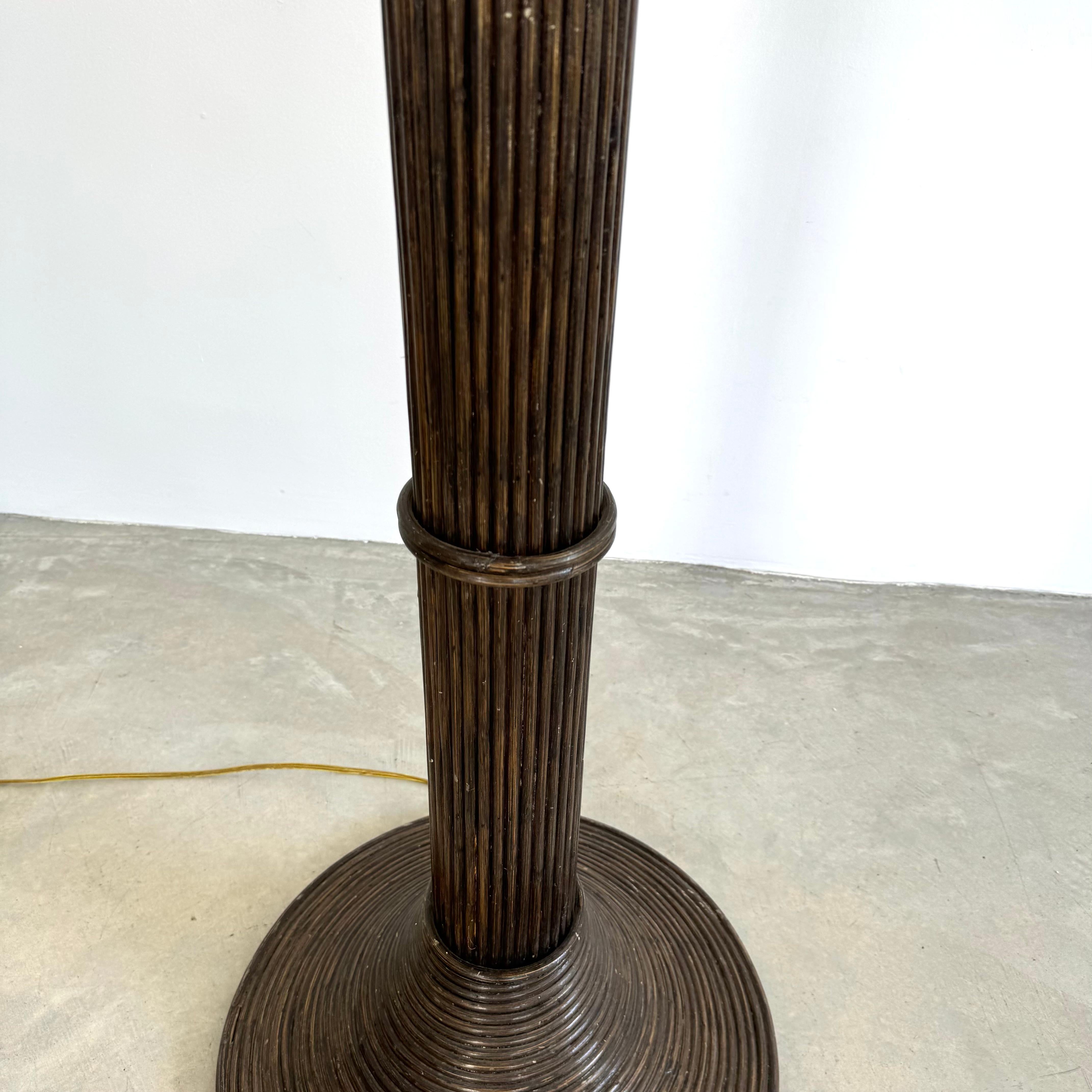 Rattan and Wicker Palm Tree Floor Lamp, 1970s United States 2