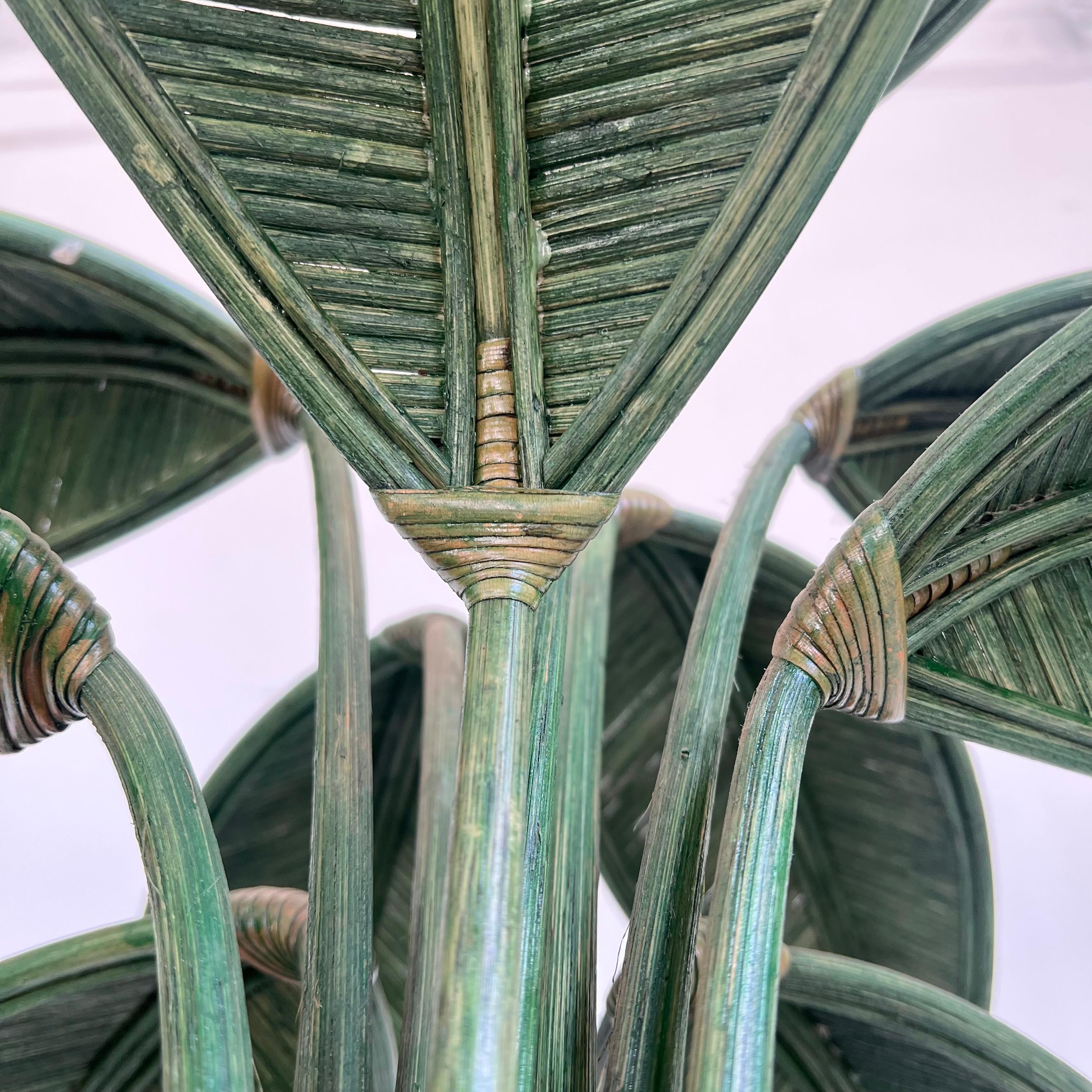 Rattan and Wicker Palm Tree Floor Lamp, 1970s, United States For Sale 2
