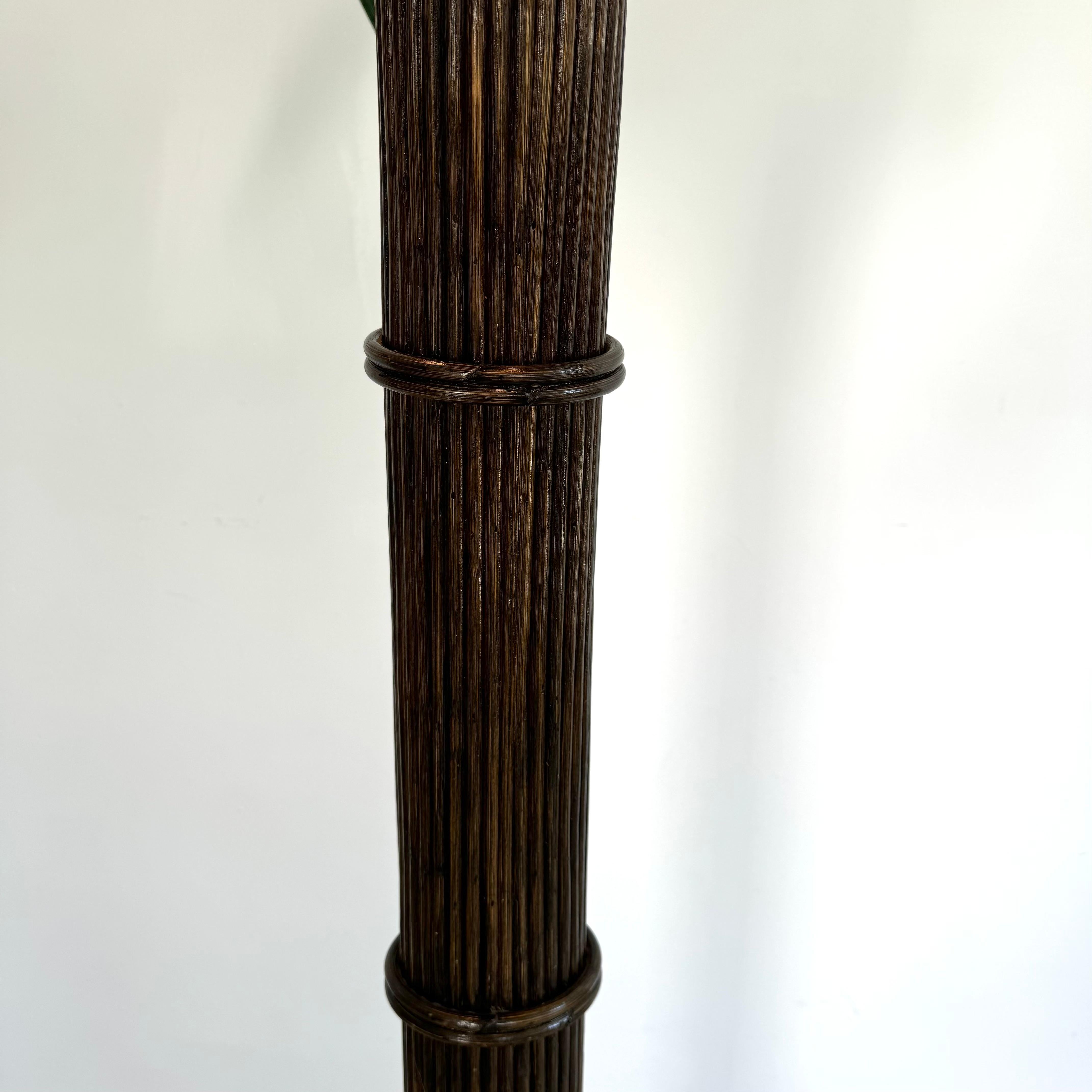 Rattan and Wicker Palm Tree Floor Lamp, 1970s United States 3
