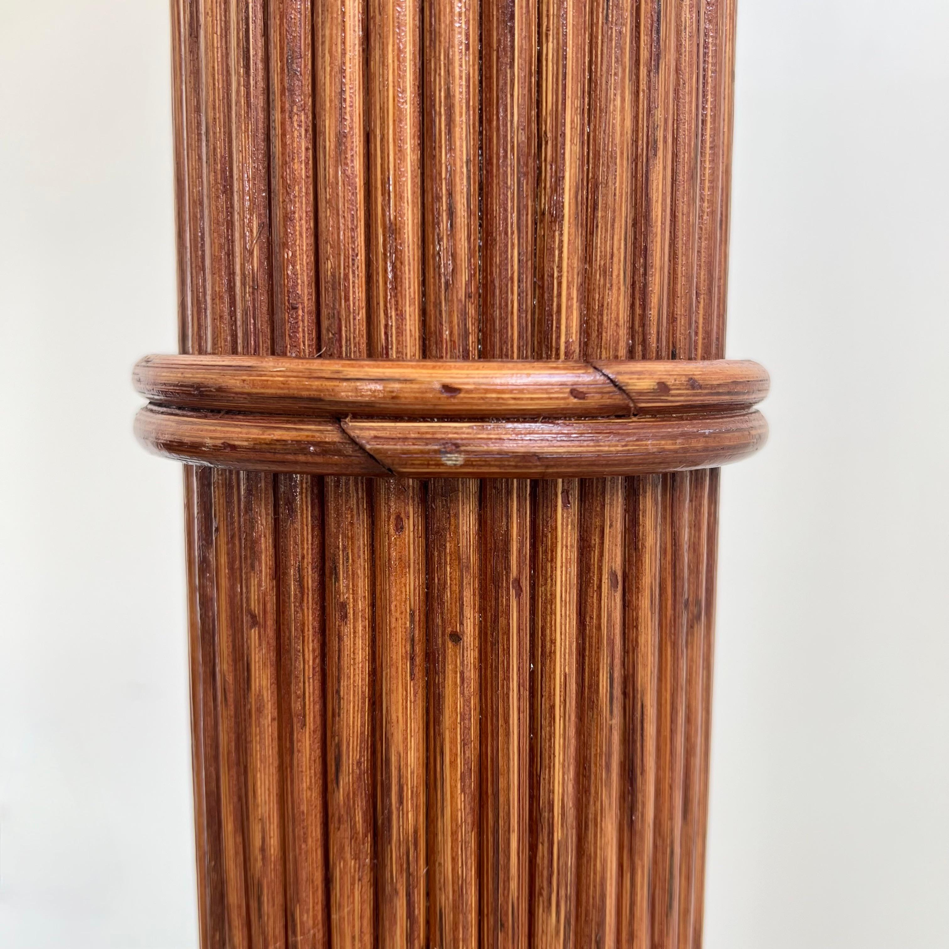 Rattan and Wicker Palm Tree Floor Lamp, 1970s, United States For Sale 3