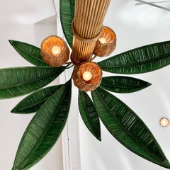Rattan and Wicker Palm Tree Floor Lamps