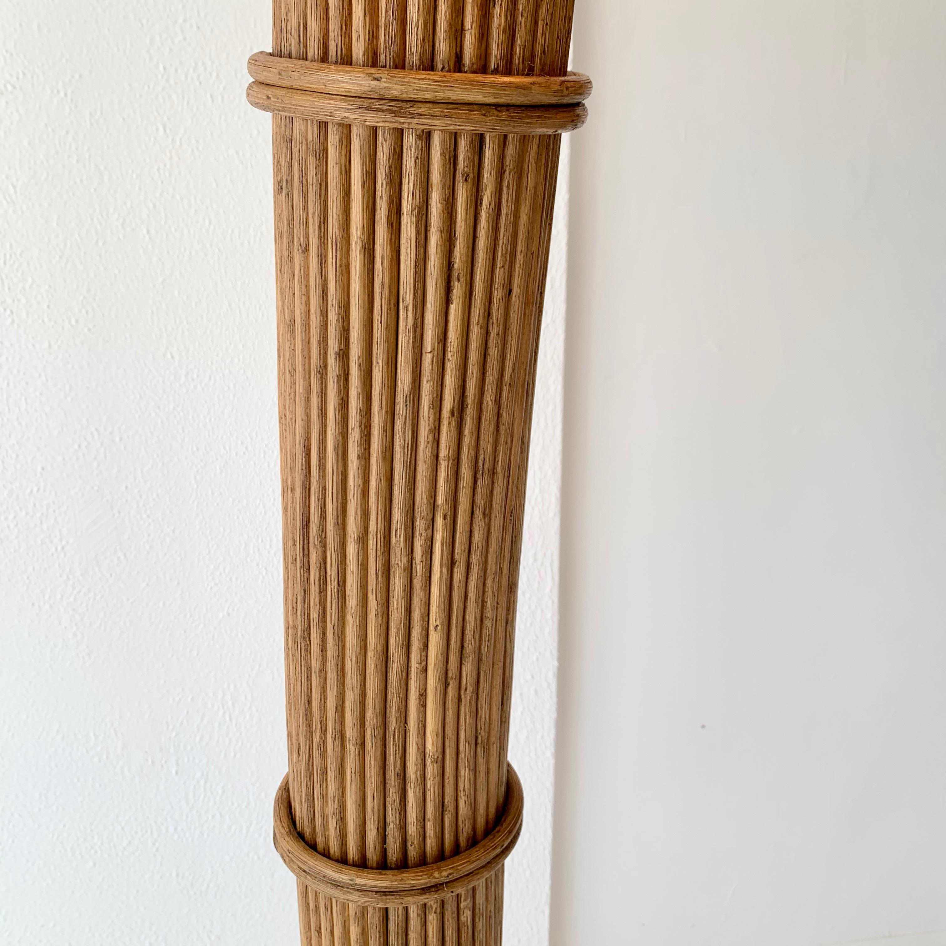 Rattan and Wicker Palm Tree Floor Lamps In Good Condition In Los Angeles, CA