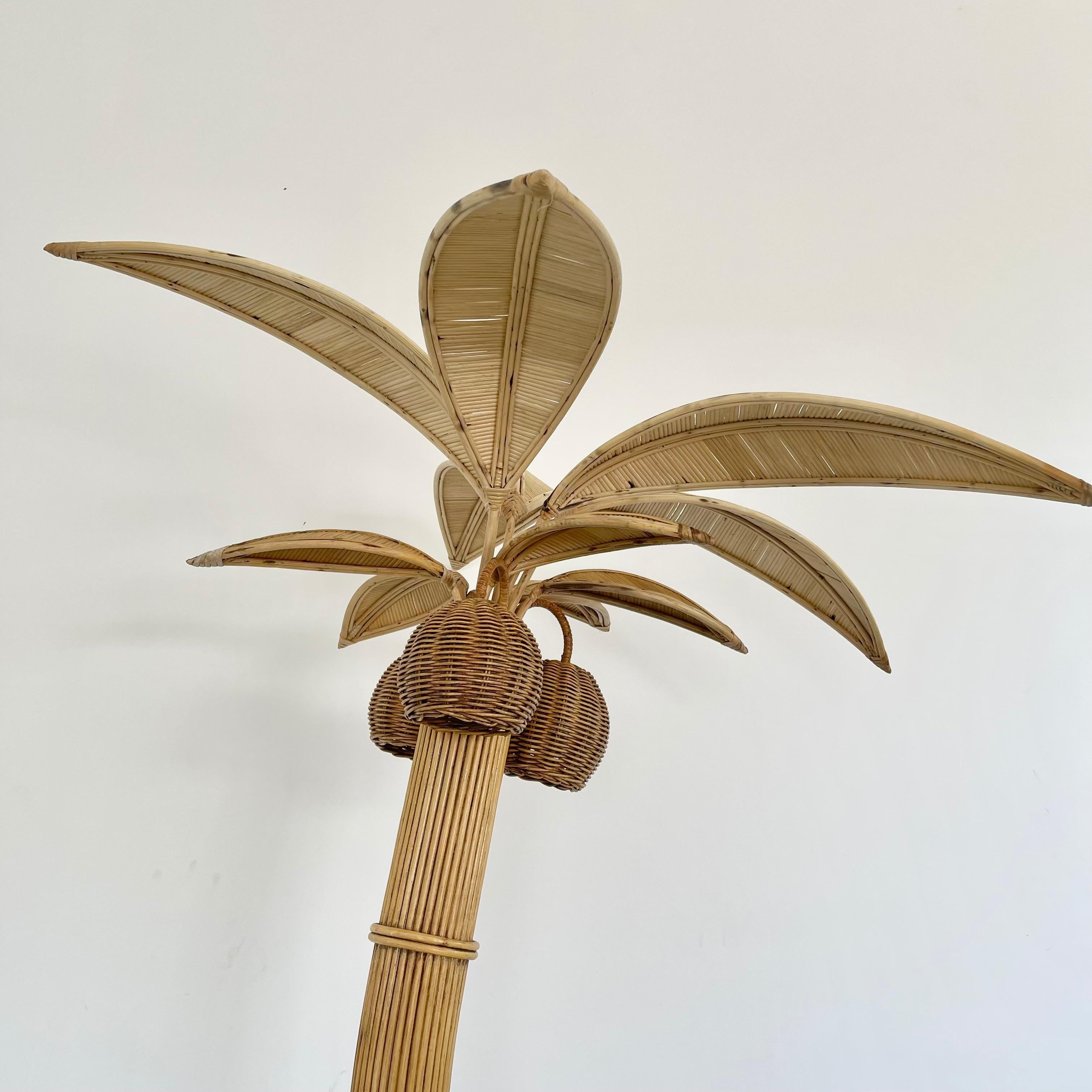 Rattan and Wicker Palm Tree Floor Lamp 2