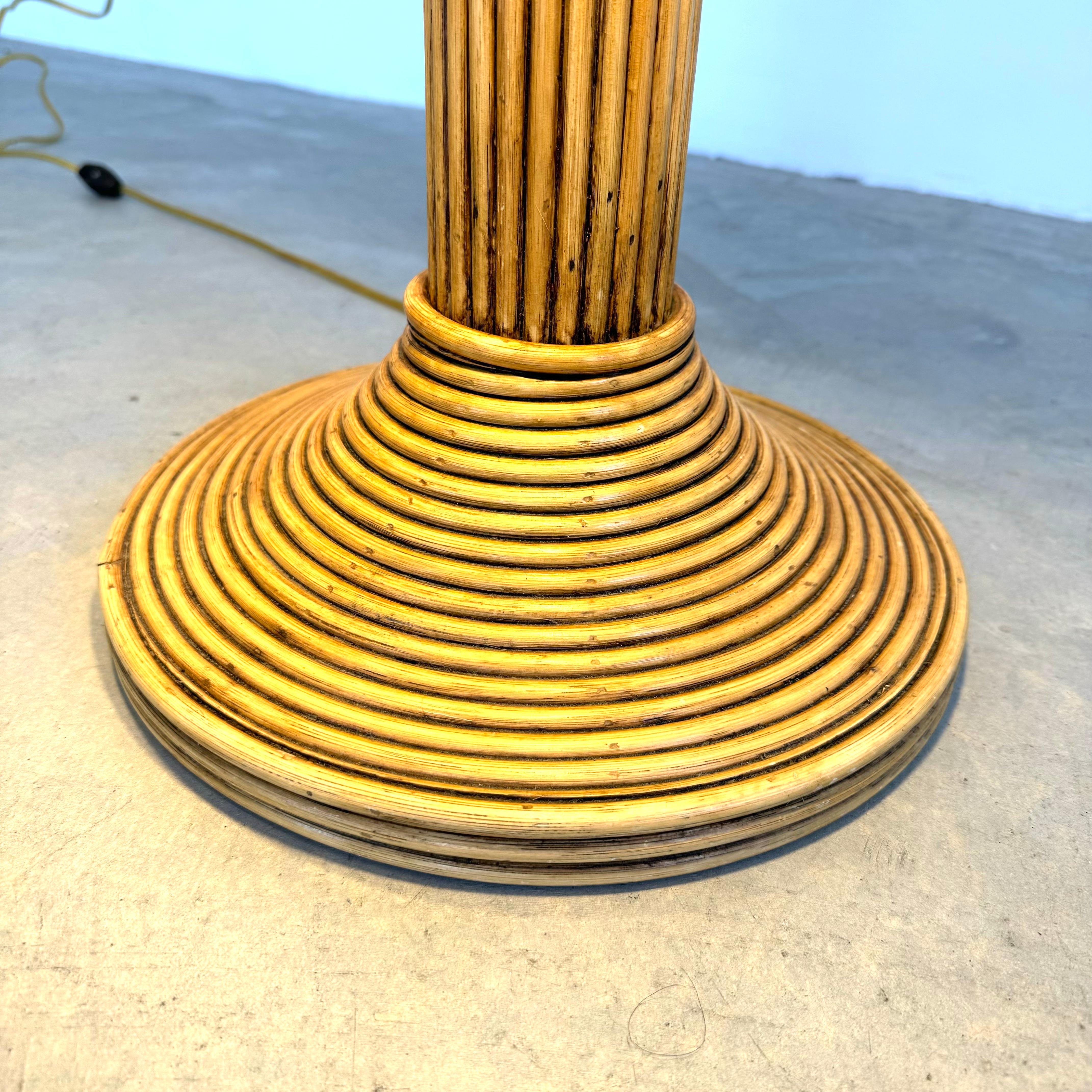 Rattan and Wicker Palm Tree Table Lamp, 1970s United States 4