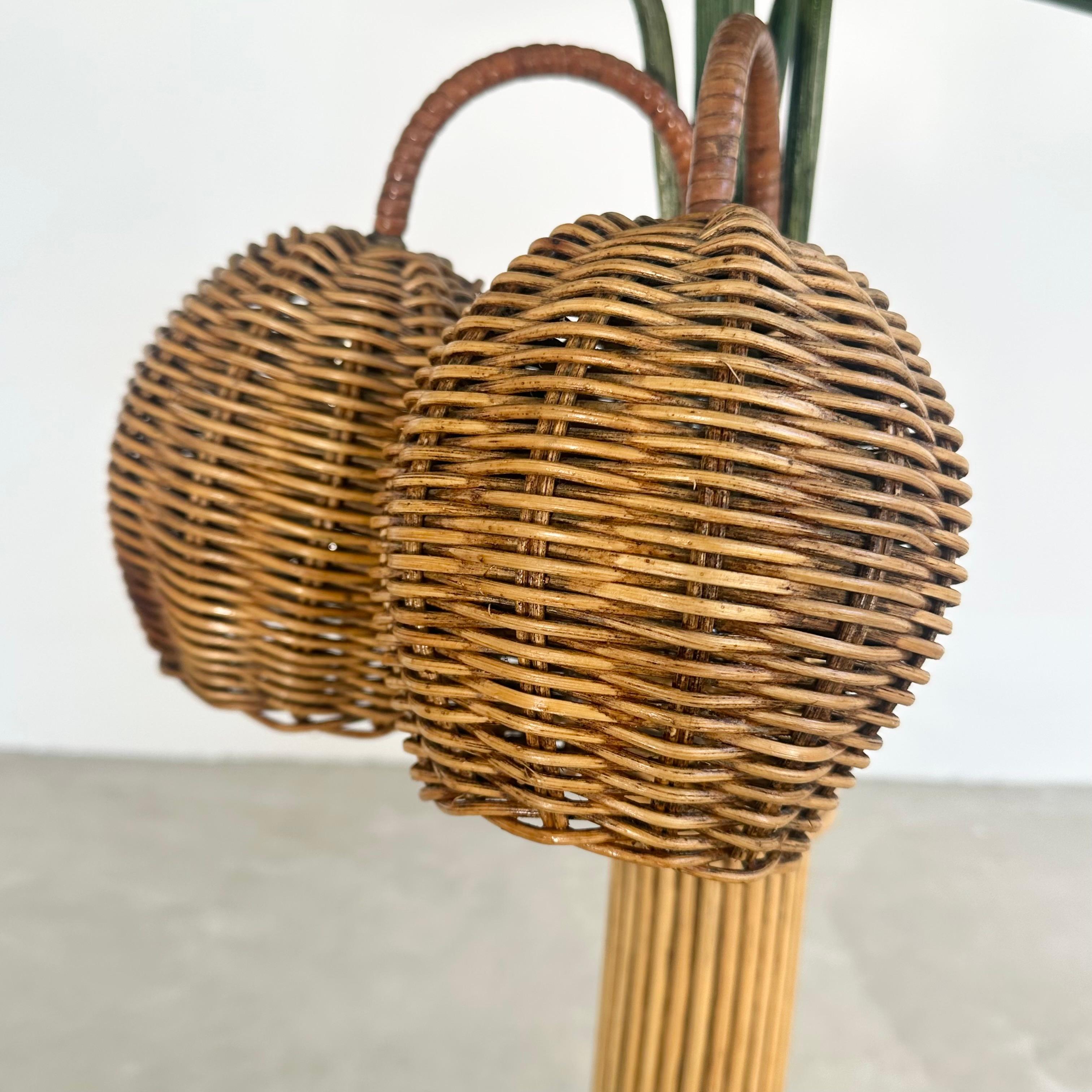 Lampe de bureau palmier en rotin et osier, années 1970, États-Unis en vente 11