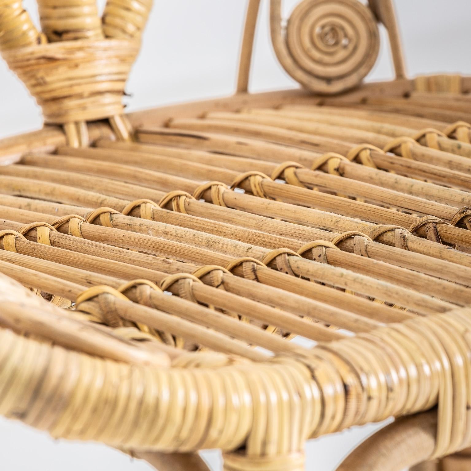 Space Age Rattan and Wicker Peacock Armchair