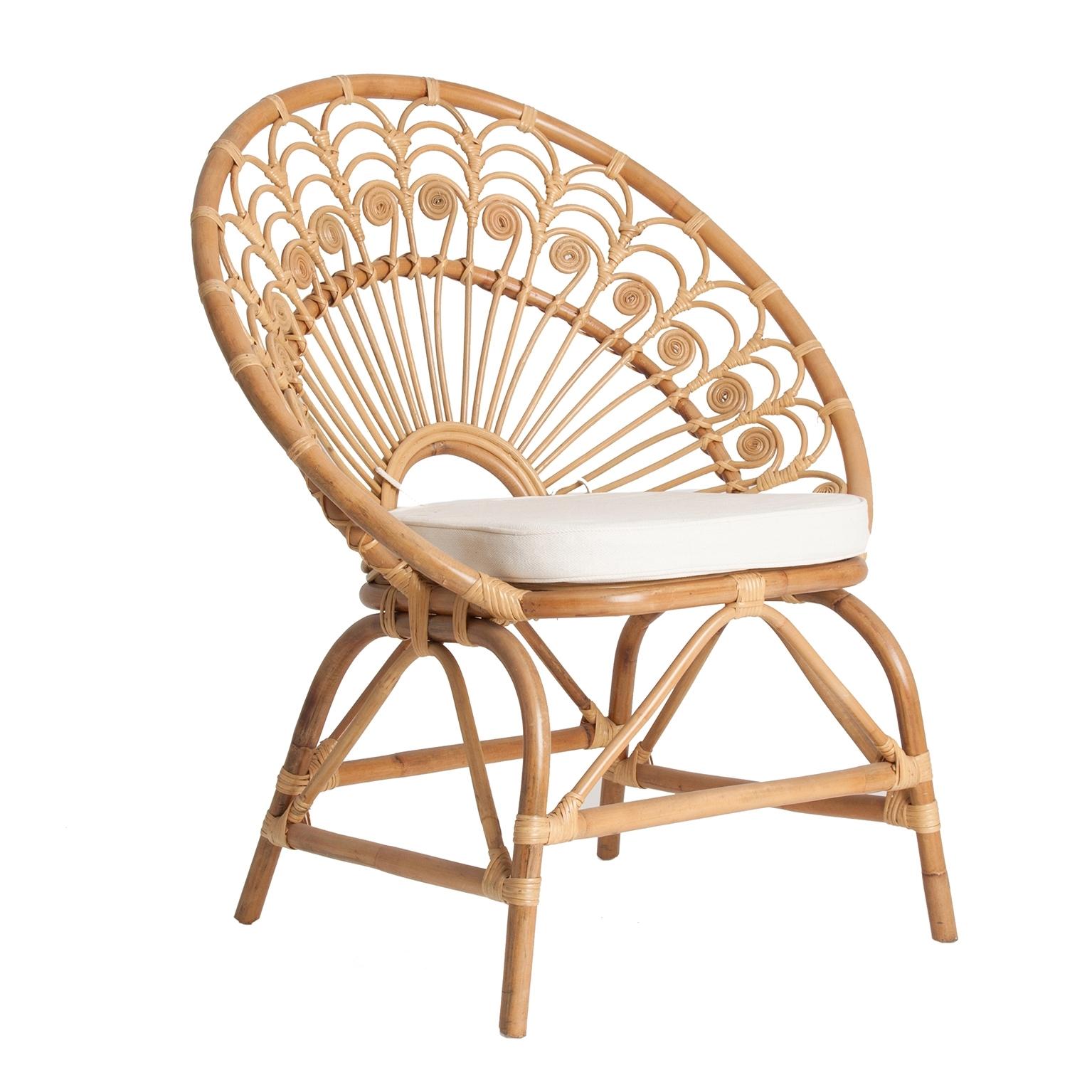 Rattan and Wicker Peacock Armchair In New Condition In Tourcoing, FR