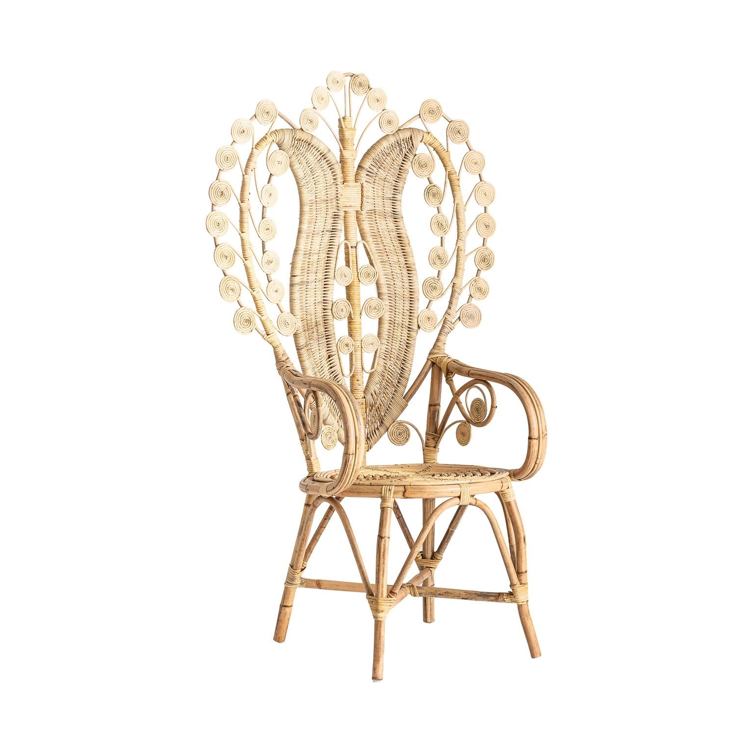 Rattan and Wicker Peacock Armchair 1
