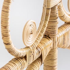 Rattan and Wicker Peacock Queen Size Headboard