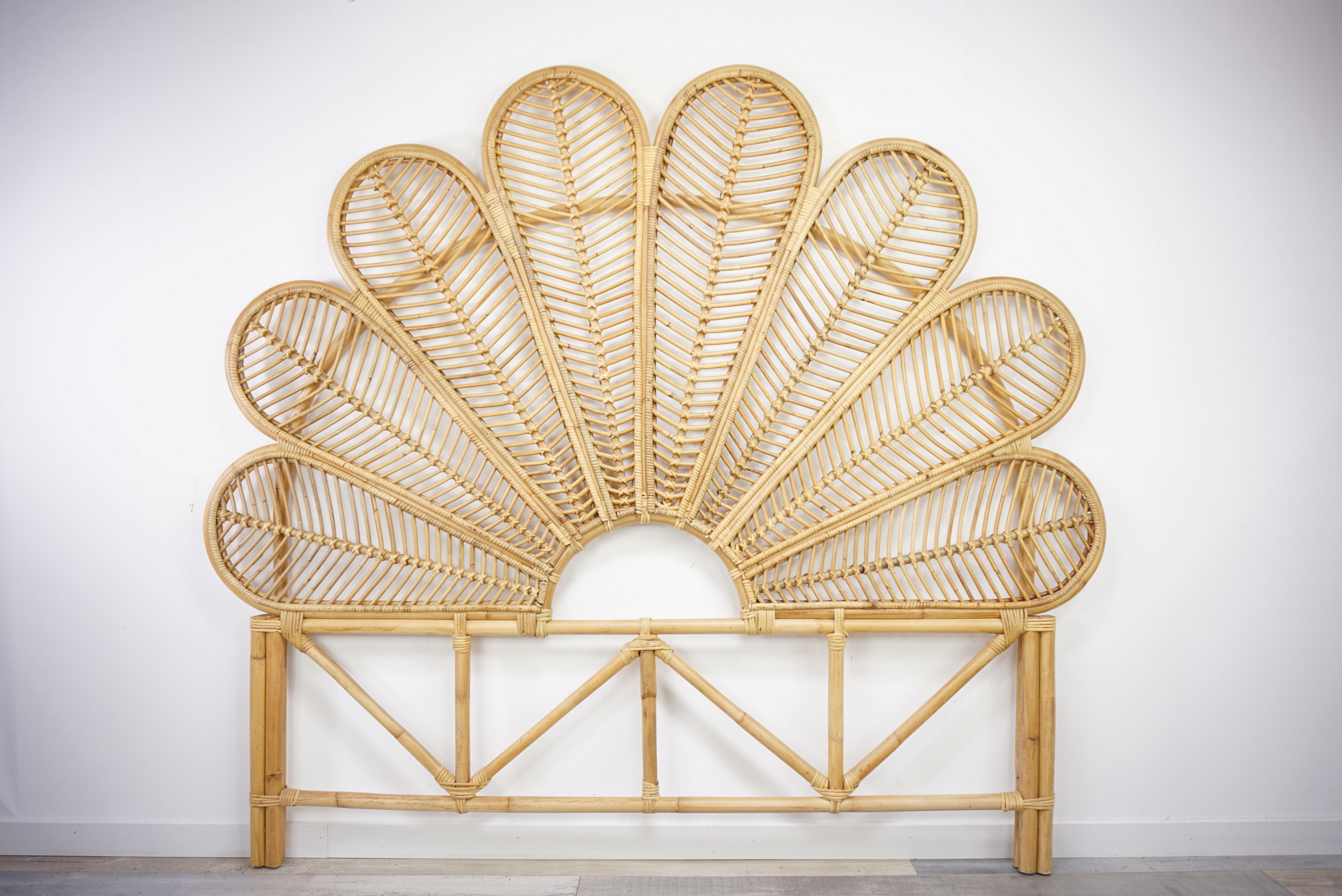 Rattan and Wicker Queen Size Headboard 1