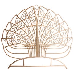 Rattan and Wicker Queen Size Headboard