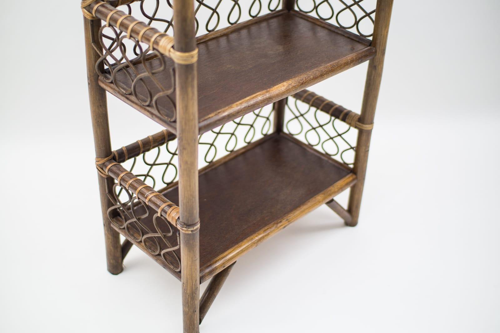 Rattan and Wicker Shelf, Italy, 1960s For Sale 3
