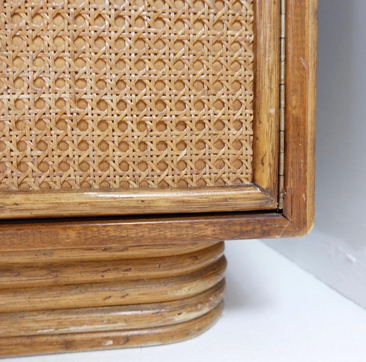 Rattan and Wicker Sideboard - 1960s For Sale 3