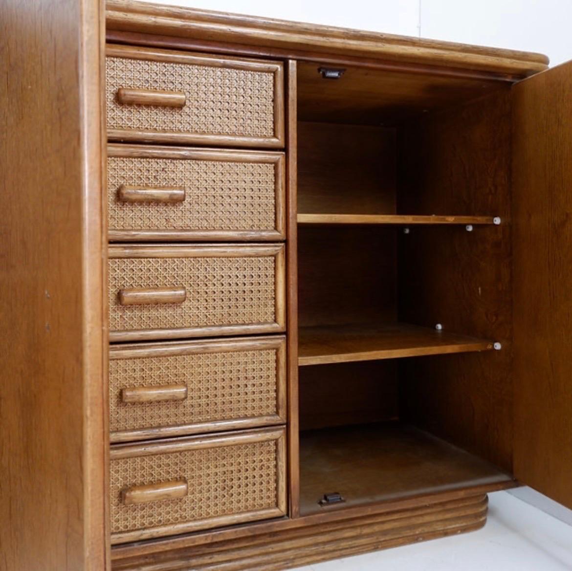 Rattan and Wicker Sideboard - 1960s

Wear consistent with age and use.
 

Sideboard - Natural furniture - 20th century
Measures: 207x53cm H:94,5cm
Materials : Cane - Wood 