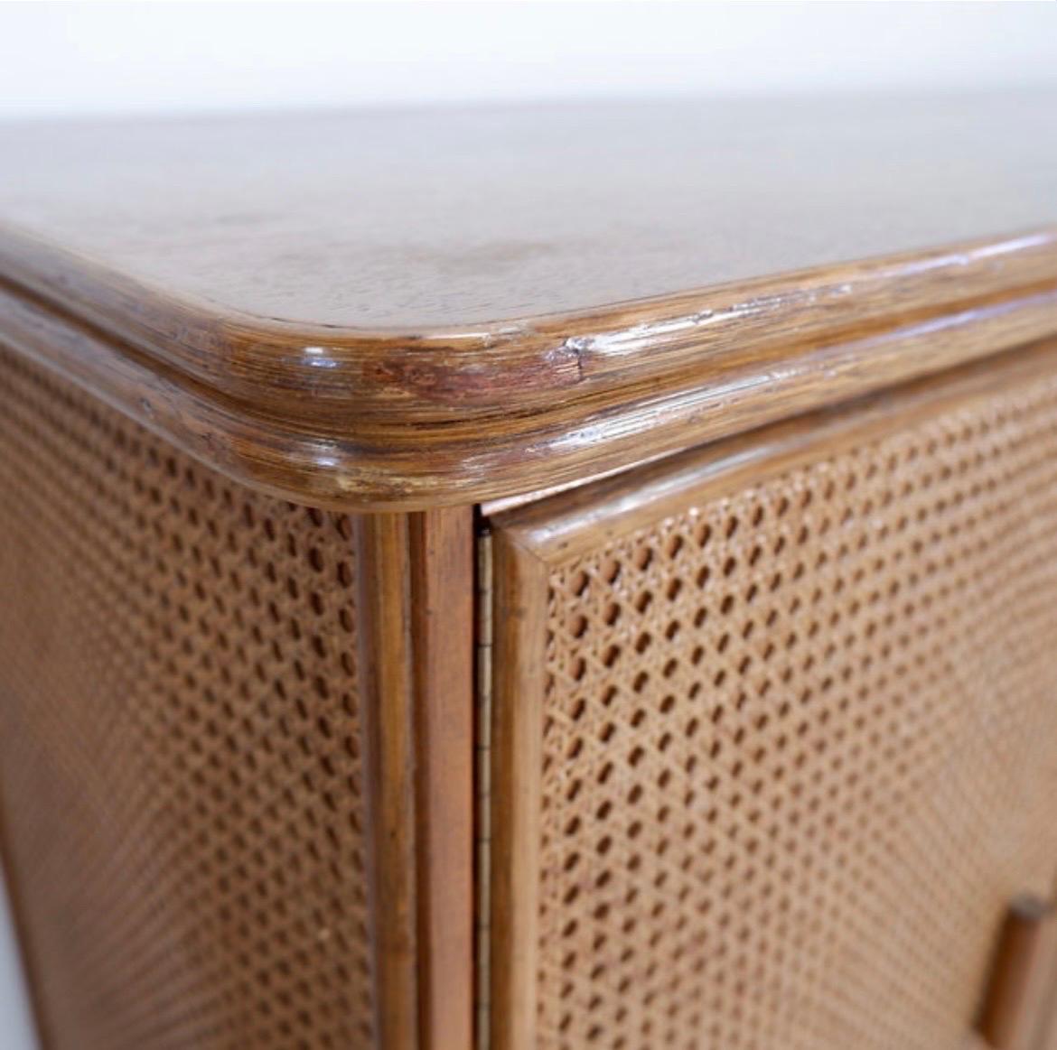 Rattan and Wicker Sideboard - 1960s For Sale 1