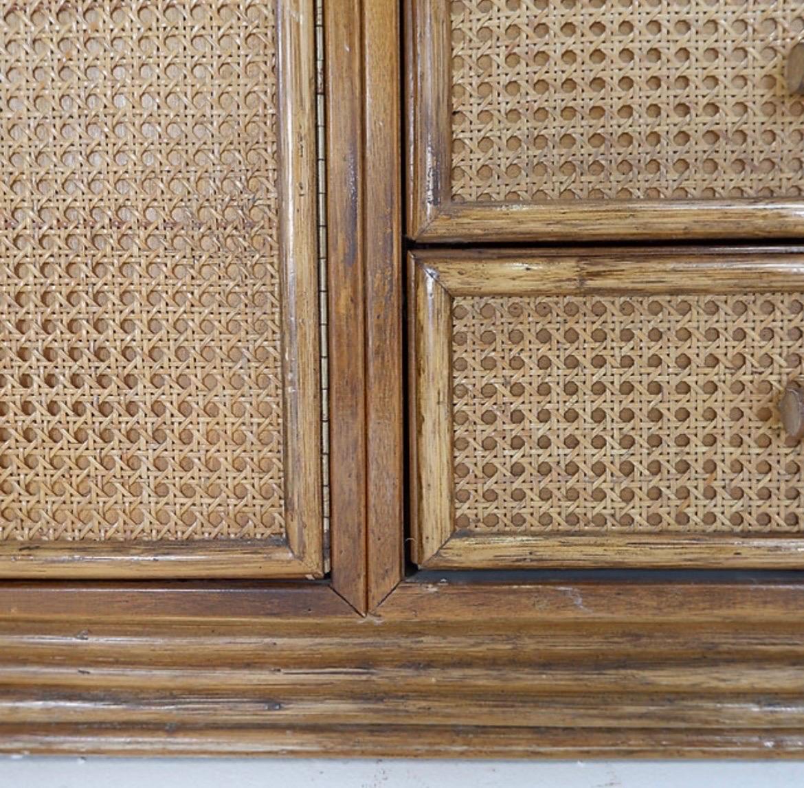 Rattan and Wicker Sideboard - 1960s For Sale 2