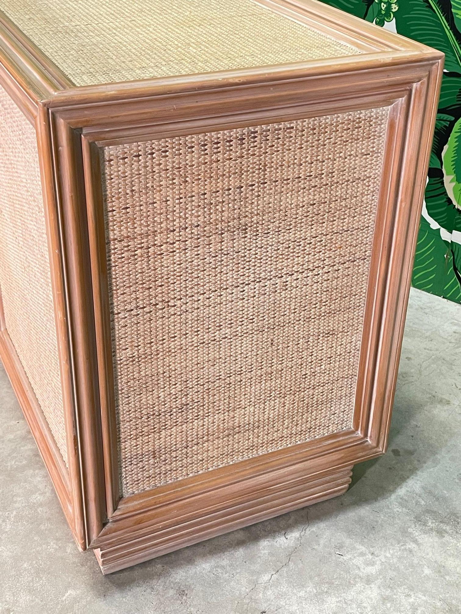 Rattan and Wicker Sideboard or Buffet Attribute to McGuire For Sale 1