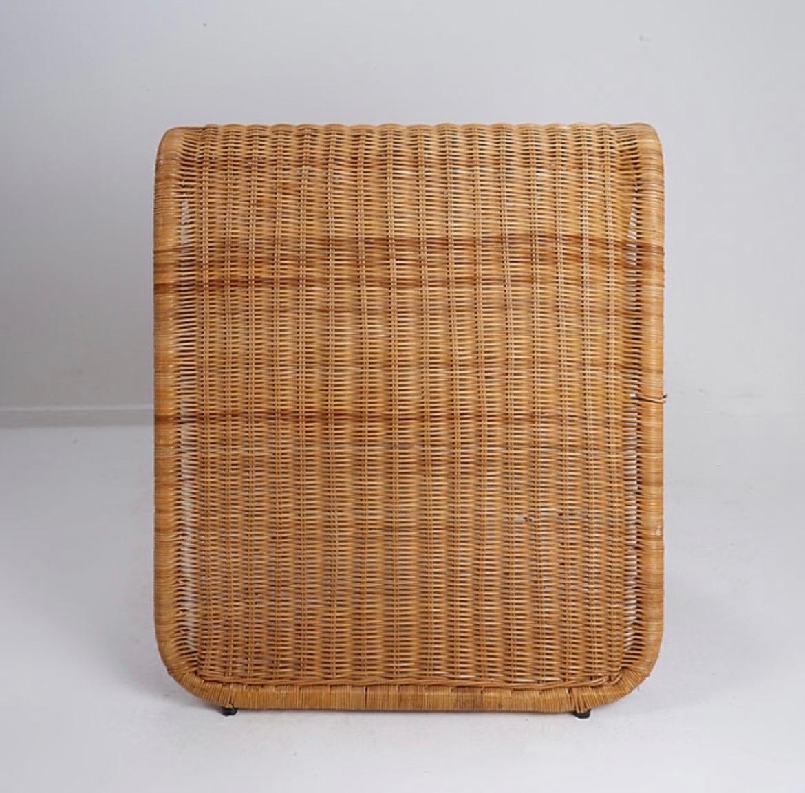 Rattan and wickers Longue Chair In Good Condition For Sale In Linkebeek, BE