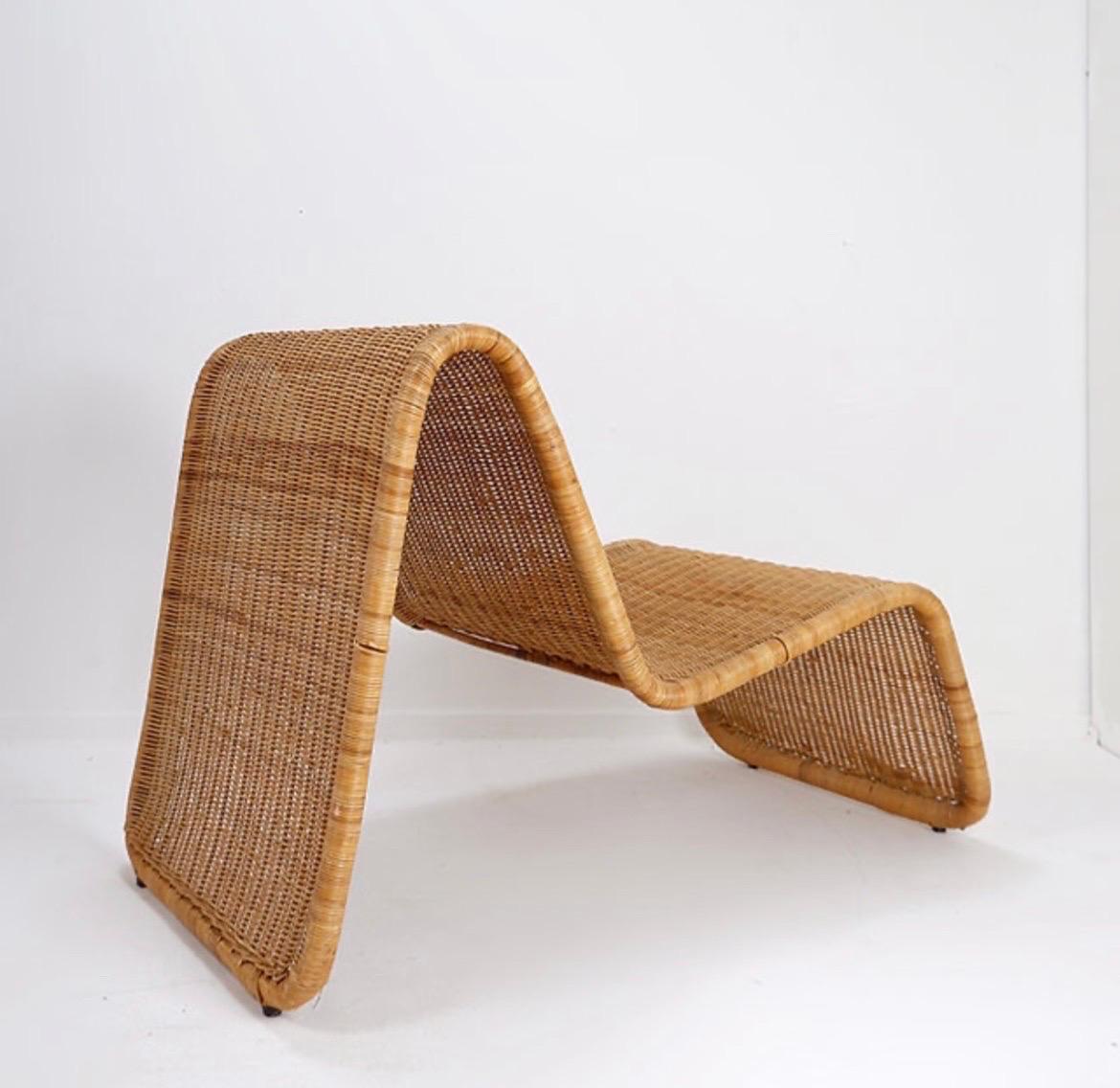 Wicker Rattan and wickers Longue Chair For Sale