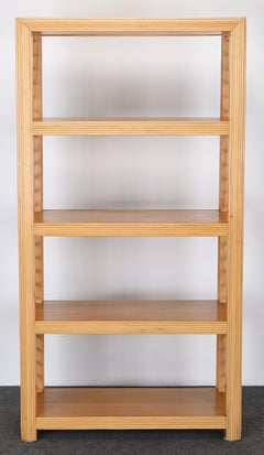 Rattan and Wood Free Standing Shelving or Bookcase, 1980s