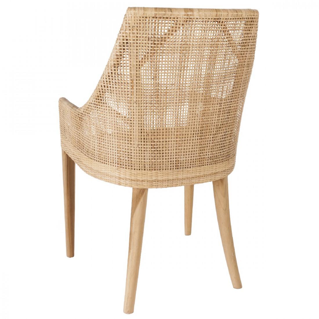 Mid-Century moderno Set di sei poltrone in rattan e legno French Design in vendita
