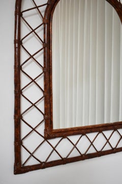 Rattan arch mirror, 1970s.