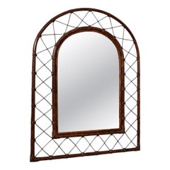 Rattan arch mirror, 1970s.