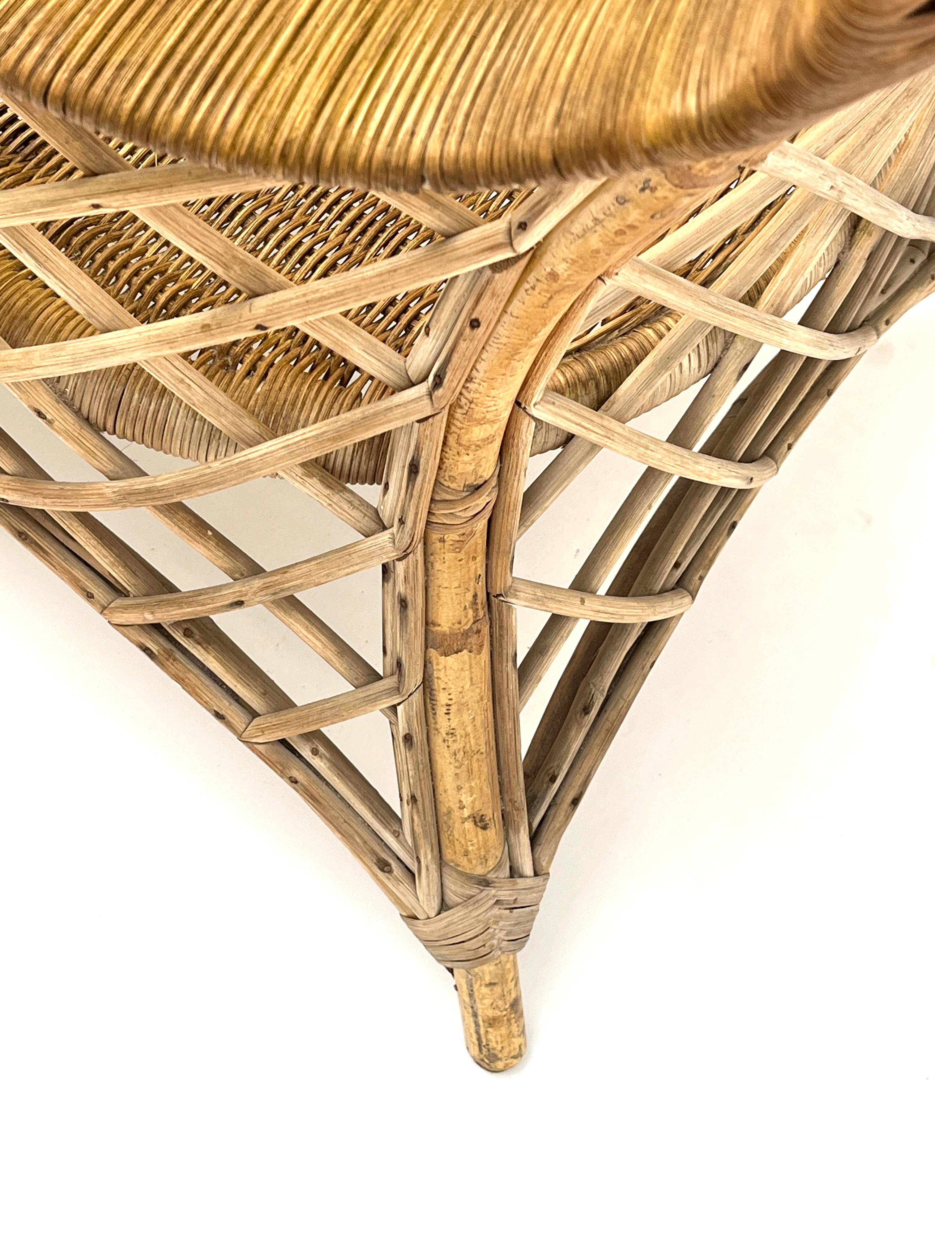 Rattan Lounge Chair (Footrest) Attributed to Louis Sognot, Chevallier, 1952 For Sale 7