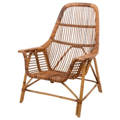 Rattan Armchair by George Coslin for Gervasoni, Italy, 1950s