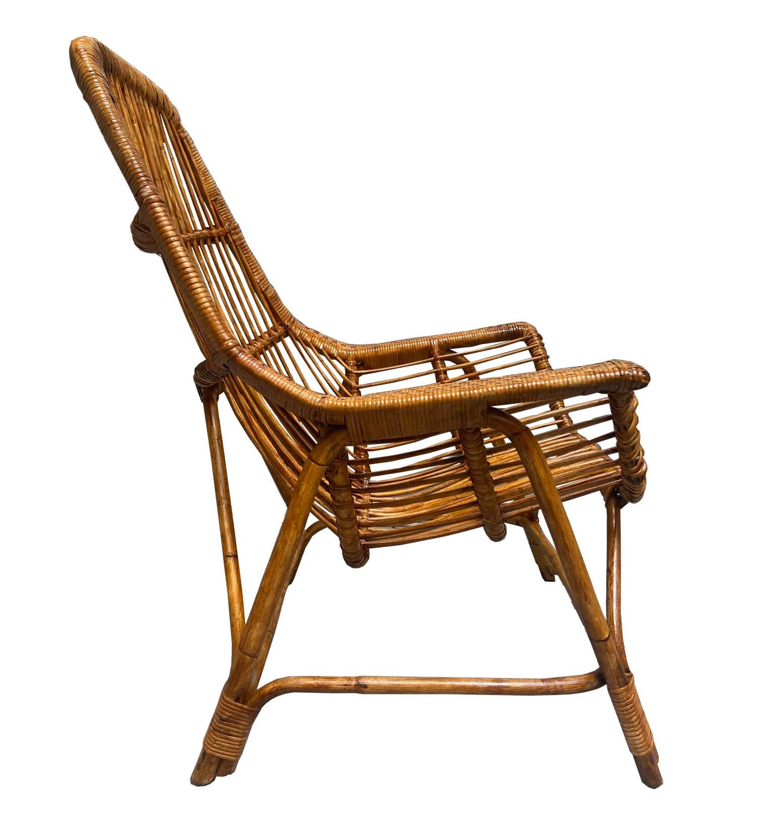 Wonderful and sculptural single chair by Georges Coslin for Gervasoni, France, 1956
Material Malacca, Bamboo and India cane.