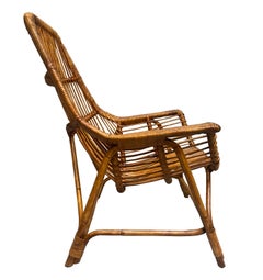 Rattan Armchair by George Coslin for Gervasoni, Italy, 1950s